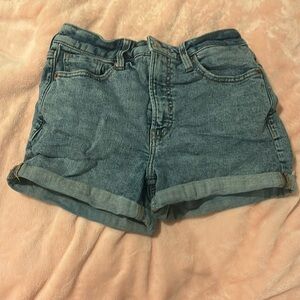 Blue denim shorts